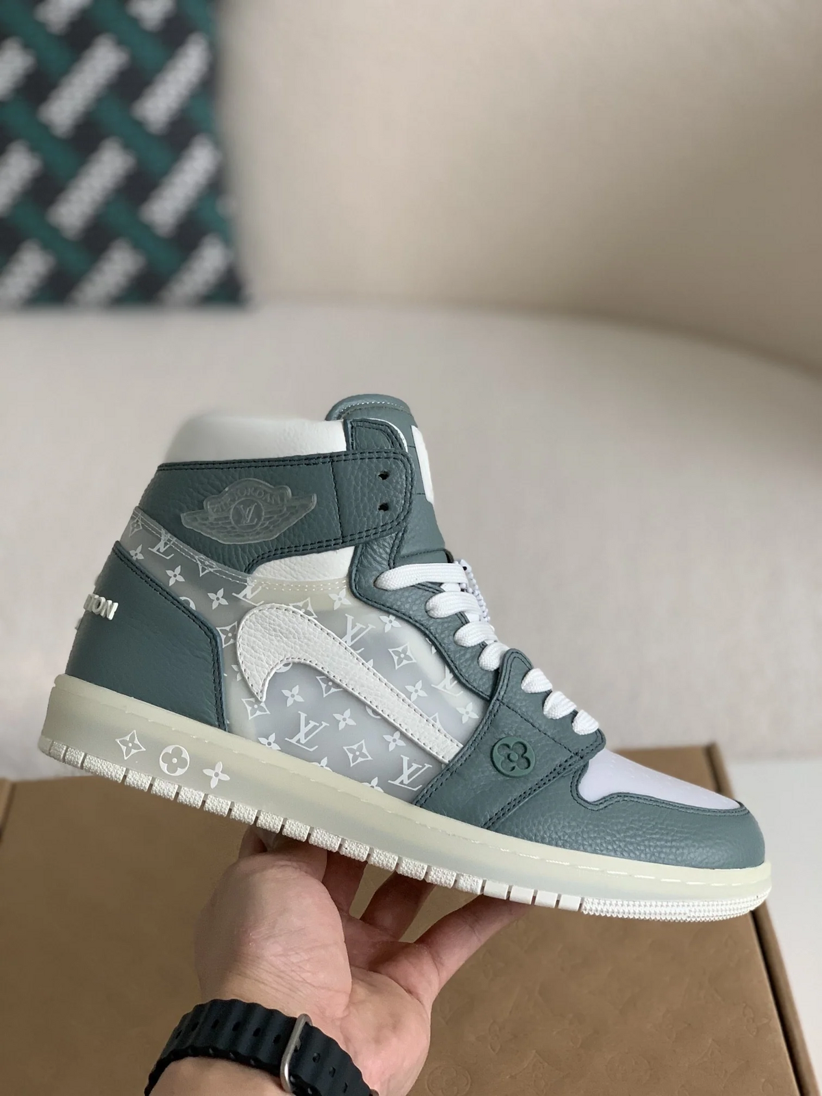 LV x Nike Air Jordan 1 High Custom by The Shoe Surgeon