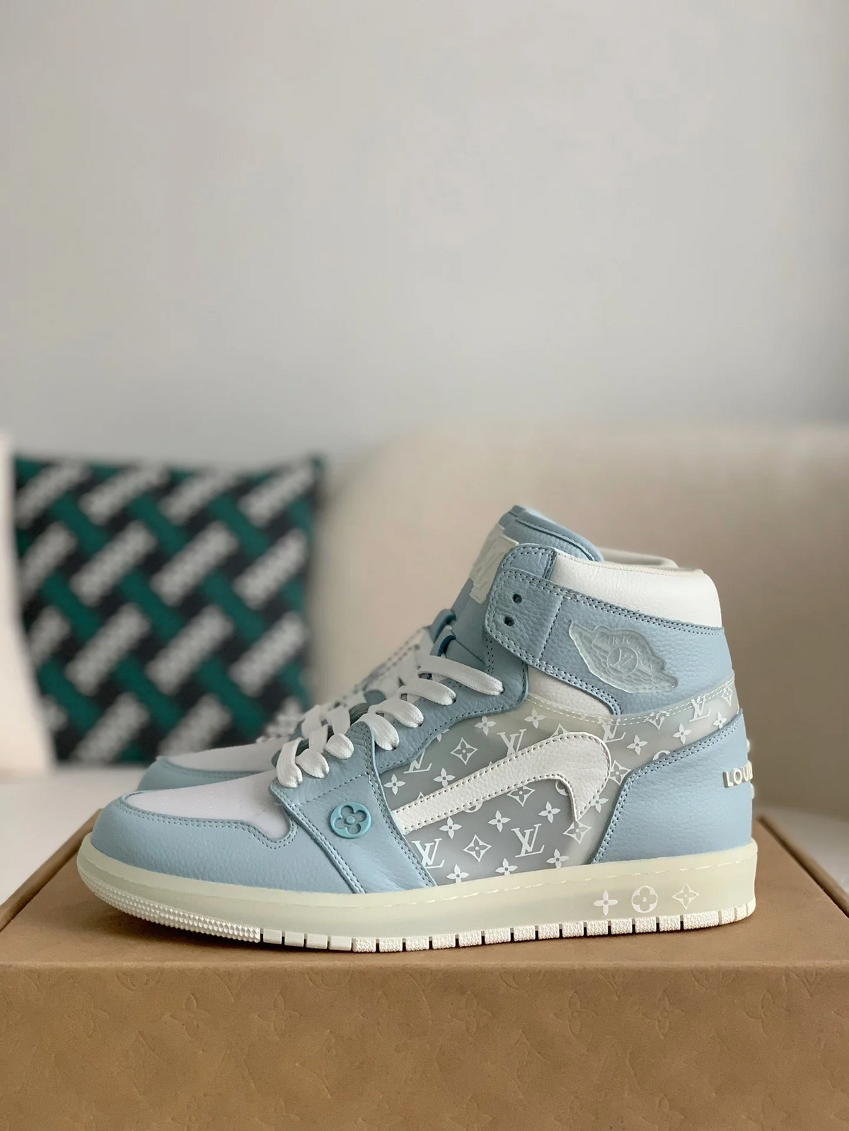 LV x Nike Air Jordan 1 Monogram Sky Edition