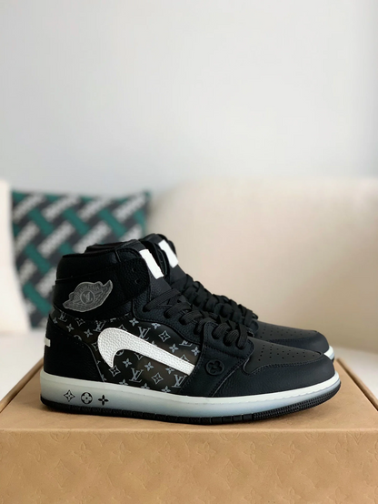 LV x Nike Air Jordan 1 Triple Black Monogram Edition