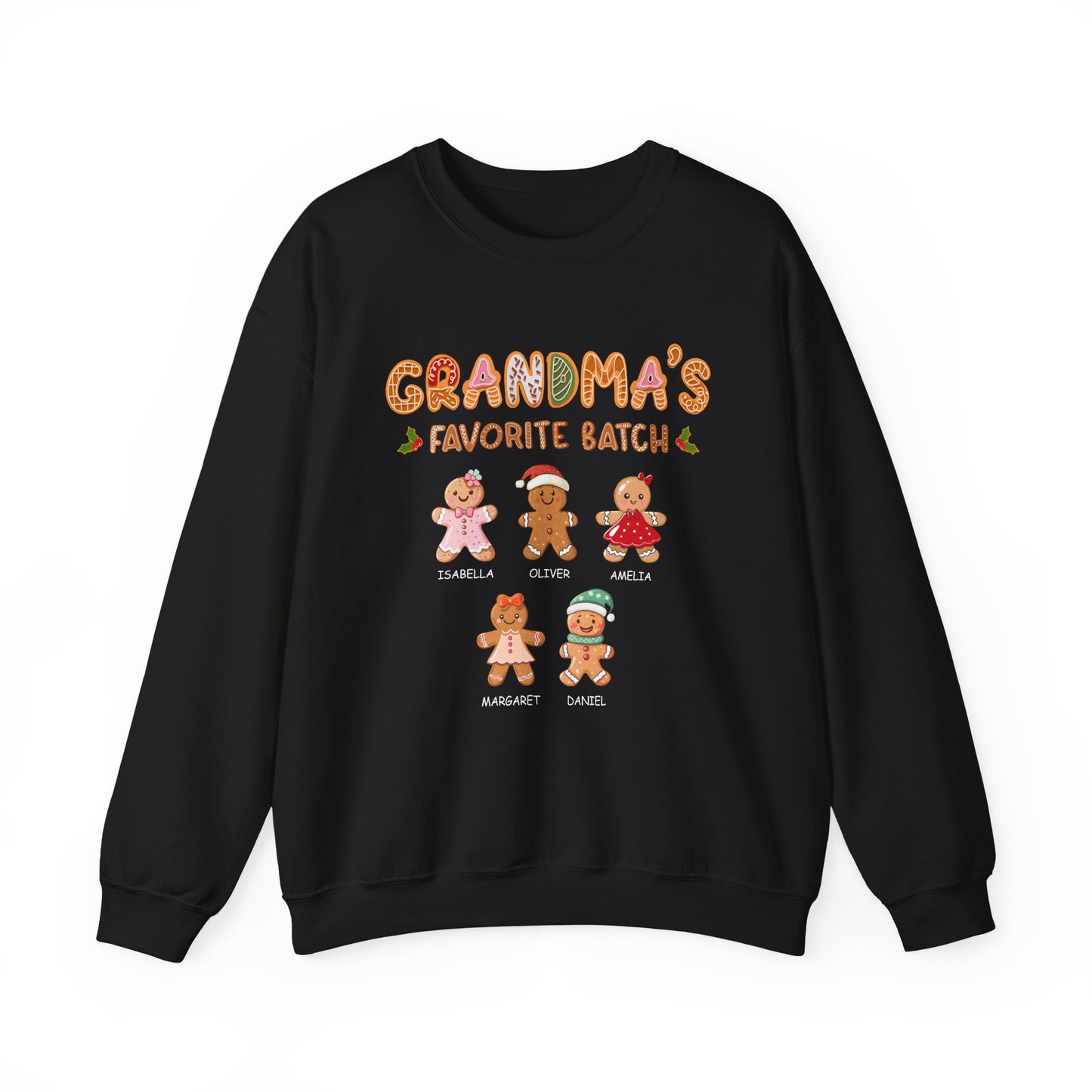 Grandma’s Favorite Batch Sweater – Personalized Gingerbread Family Christmas Custom Gift