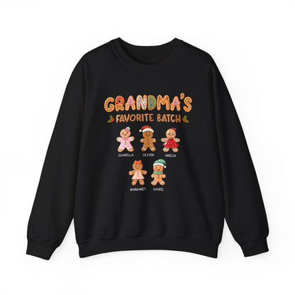 Grandma’s Favorite Batch Sweater – Personalized Gingerbread Family Christmas Custom Gift
