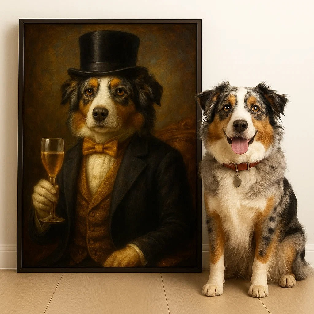 Custom Pet Portrait Vertical Poster – Personalized Gift for Dog & Cat Lovers, Pet Parents – Fine Pet, Finer Style - Poster/Canvas