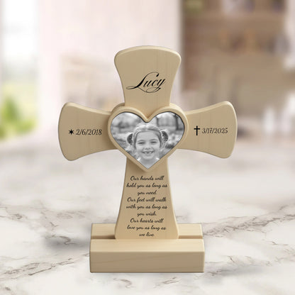 Engraved Poplar Keepsake - Personalized Wooden Memorial Cross