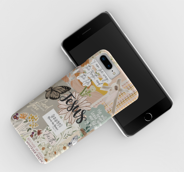 Jesus Aesthetic Phone Case – Faithful Floral Collage Art, Gift for iPhone 12 13 14 15 Pro Max & Samsung S22 S23 S24 Ultra