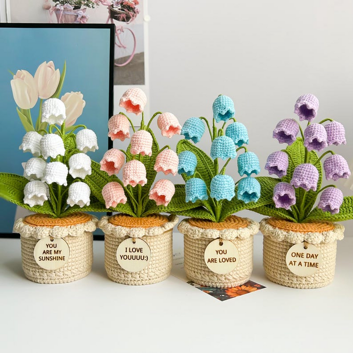 Positive Quote Crochet Flower Arrangement – Handmade Gift for Mother’s Day, Christmas, or Special Occasions