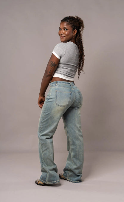 Baggy Low Waisted - Distorted Blue