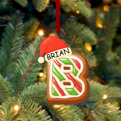 Custom Alphabet Letter Cookie Ornament – Personalized Christmas Decoration Gift