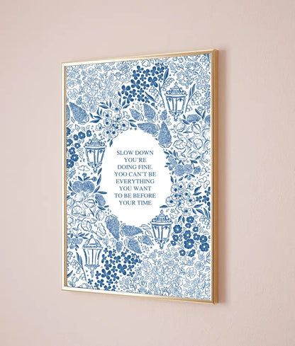 Custom Text Floral Wall Art – Colorful Decorative Flowers Poster, Elegant Home Decor Paper Print