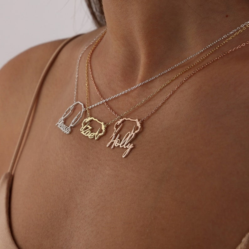 Personalized Dog Name Necklace – Custom Pet Jewelry