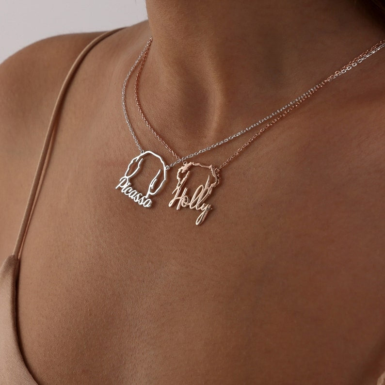 Personalized Dog Name Necklace – Custom Pet Jewelry