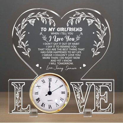 Meaningful Love Message Anniversary Gift - Personalized Acrylic Desk Clock