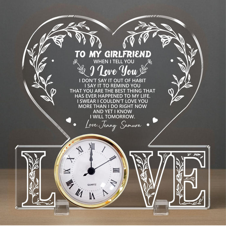 Meaningful Love Message Anniversary Gift - Personalized Acrylic Desk Clock
