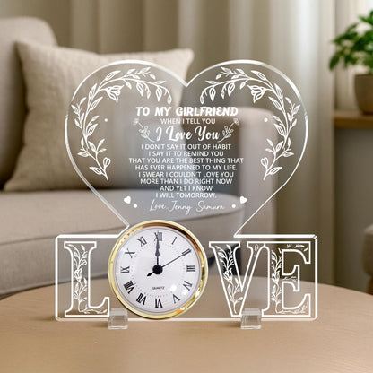 Meaningful Love Message Anniversary Gift - Personalized Acrylic Desk Clock