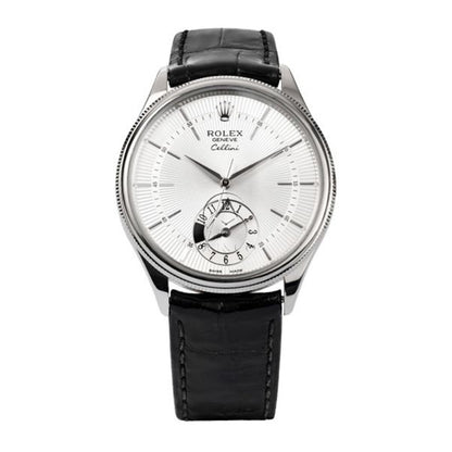 Rolex Cellini 50529, Dual Time, 18K White Gold, Silver Dial