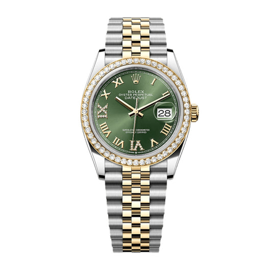 Rolex Datejust 36 Oyster, 36 mm, Oystersteel, yellow gold and diamonds