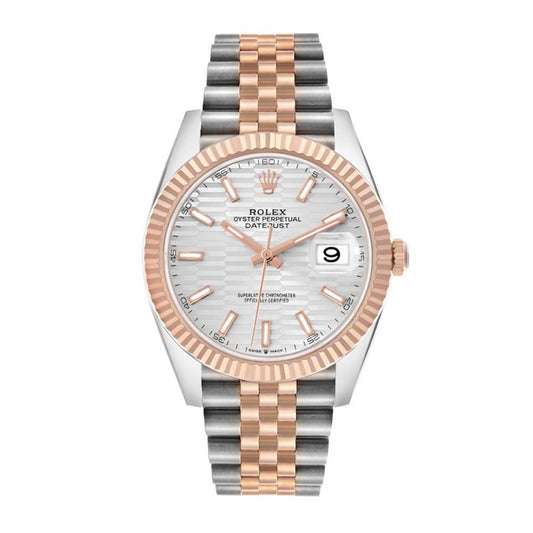 Rolex Datejust 41 Steel Rose Gold Fluted Motif Dial