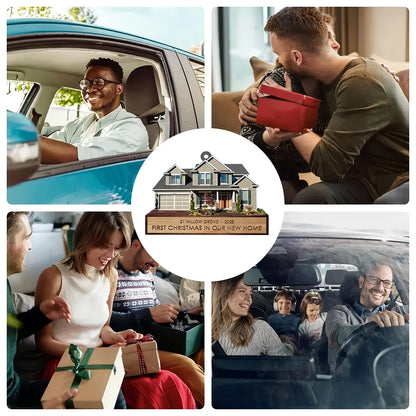 Custom House Ornament – Personalized First Christmas in Our New Home Decoration 2025