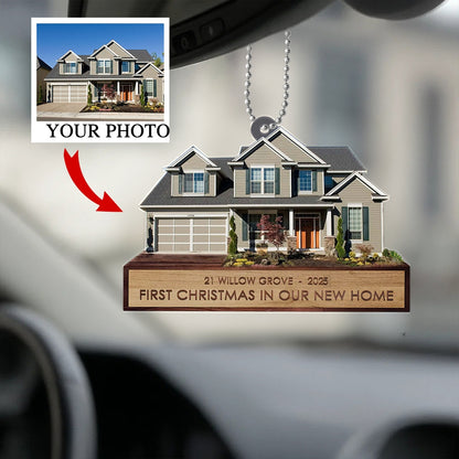 Custom House Ornament – Personalized First Christmas in Our New Home Decoration 2025