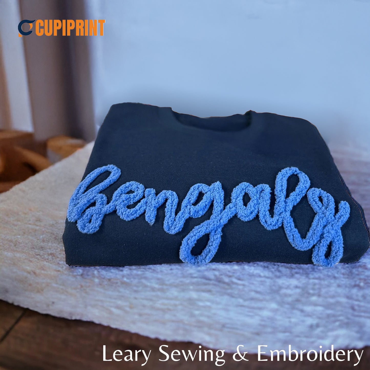 Custom Name Sweatshirt – Personalized Name Embroidery Crewneck for Fans & Teams
