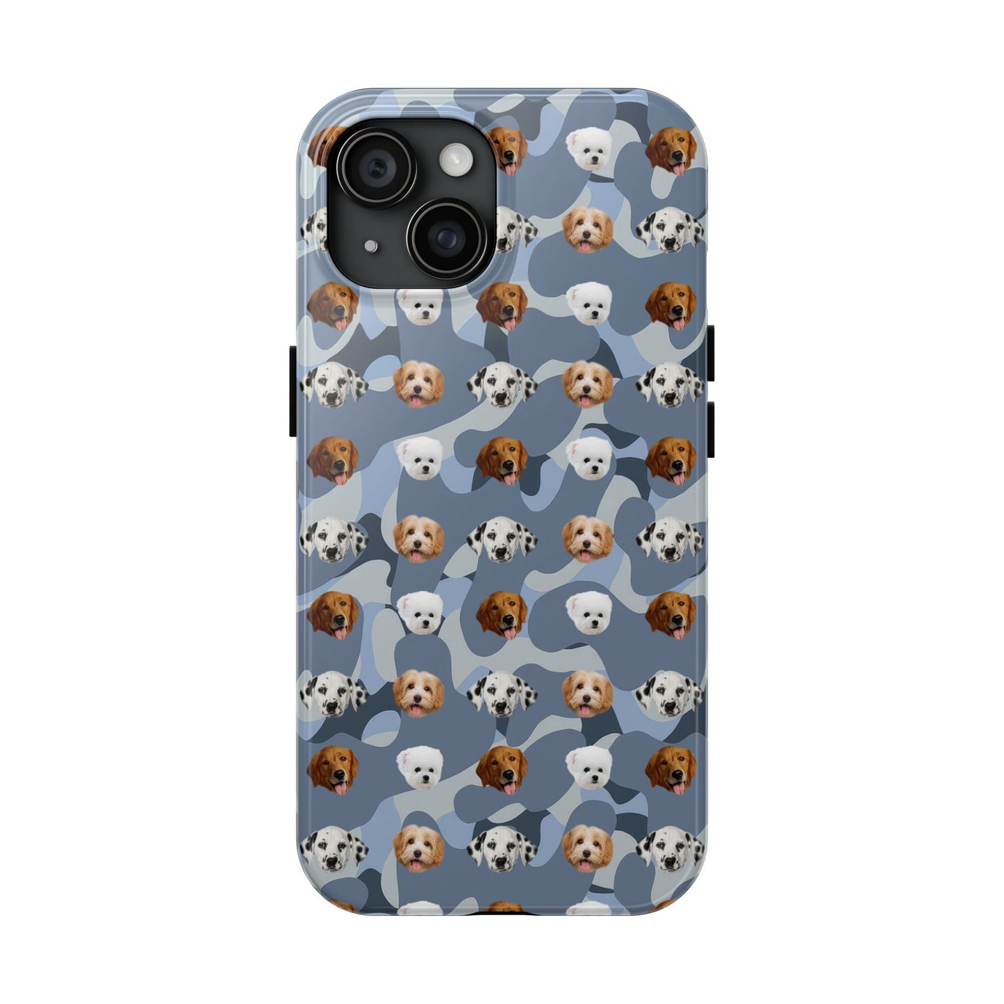 Custom Dog Face Camo Phone Case – Personalized Cute Pet Lover Cover for iPhone