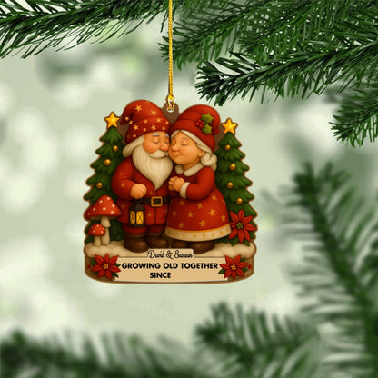 Growing Old Together Ornament – Personalized Couple Holiday Decoration