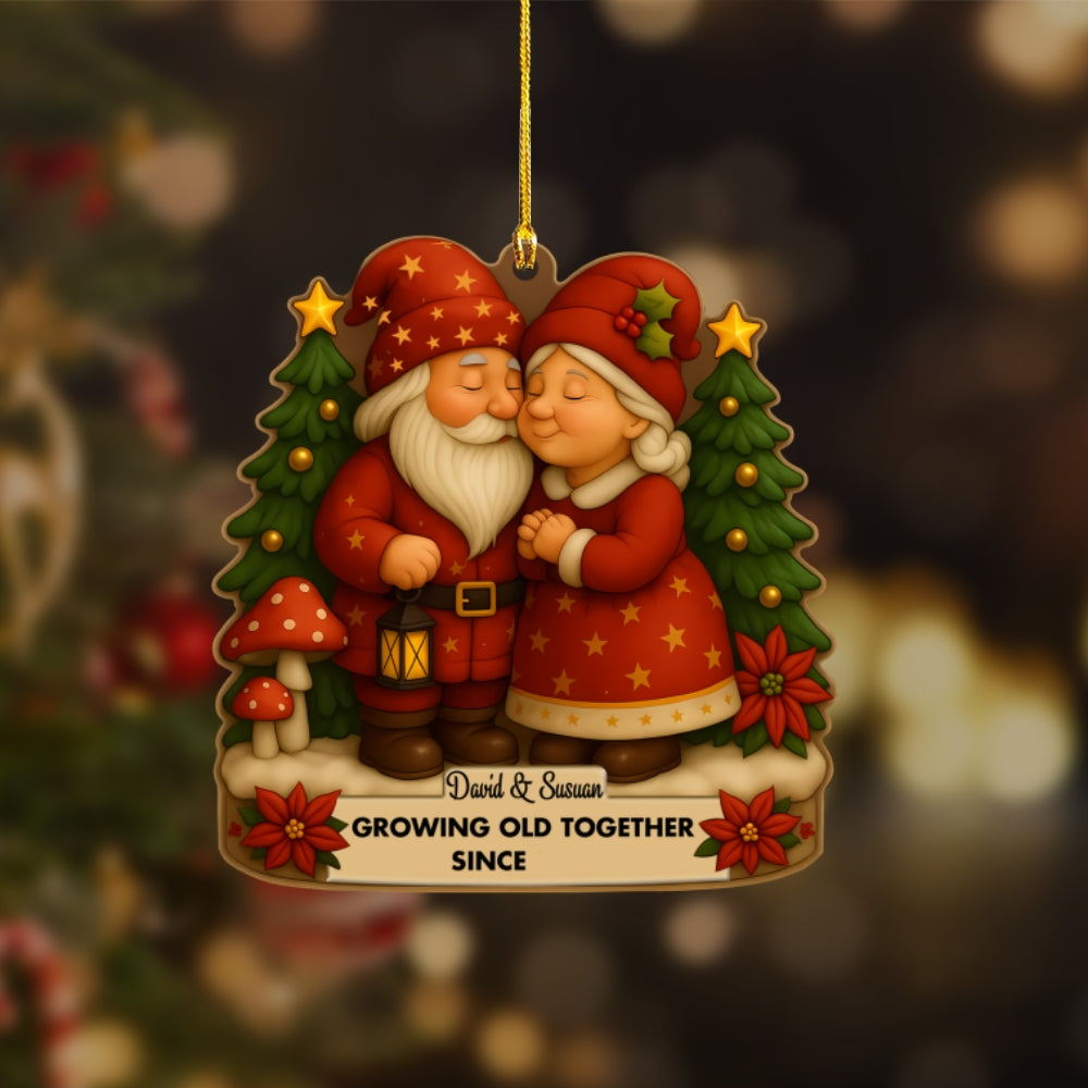Growing Old Together Ornament – Personalized Couple Holiday Decoration