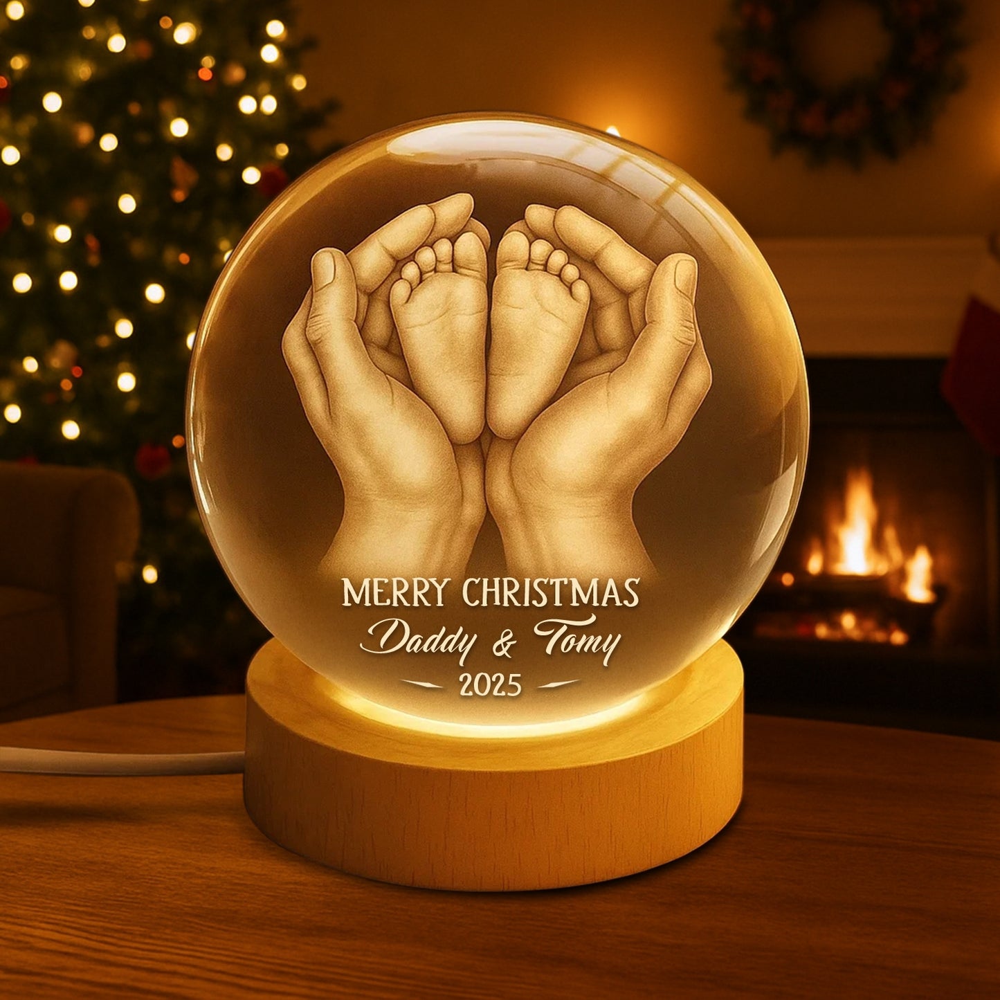 Round Luminous Crystal Night Light - Personalized Custom Photo Gift