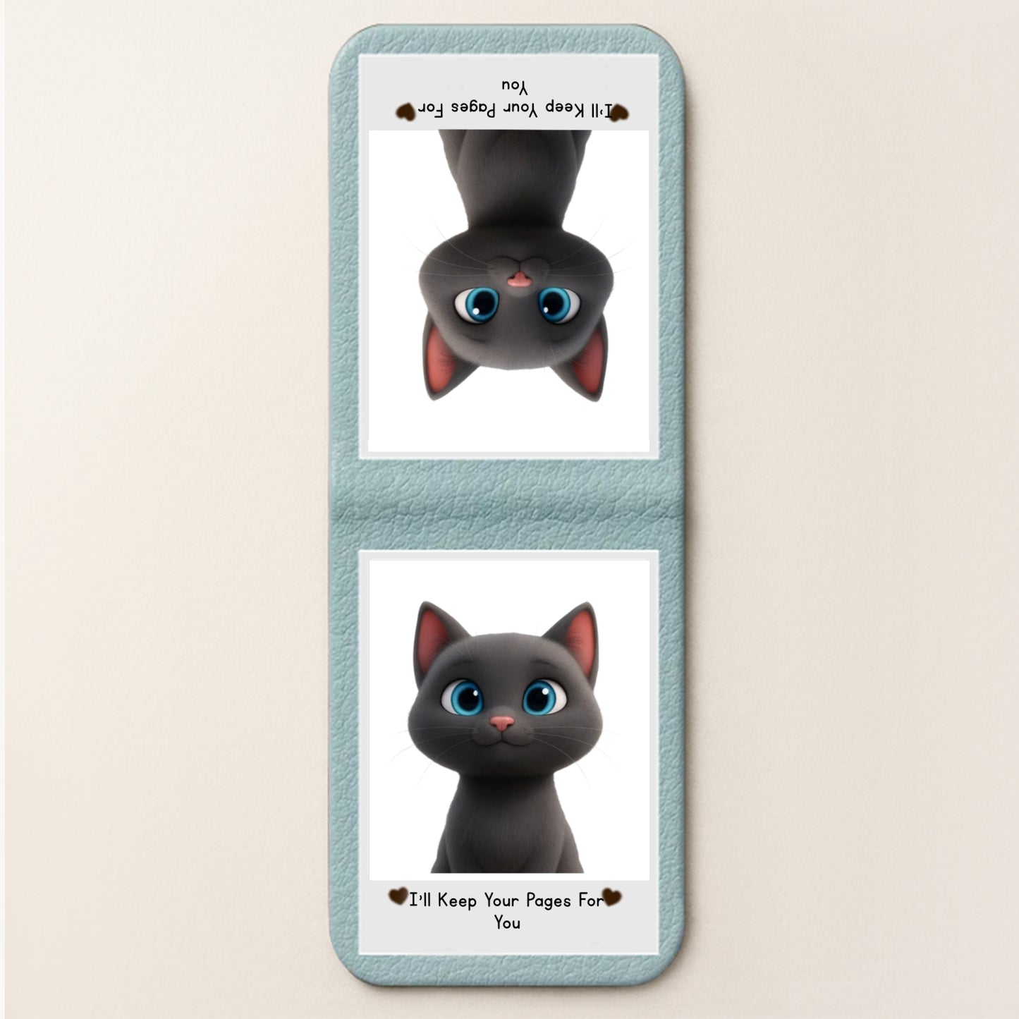 Custom Leather Magnetic Bookmark with Photo – Personalized “I’ll Keep Your Pages for You” Design