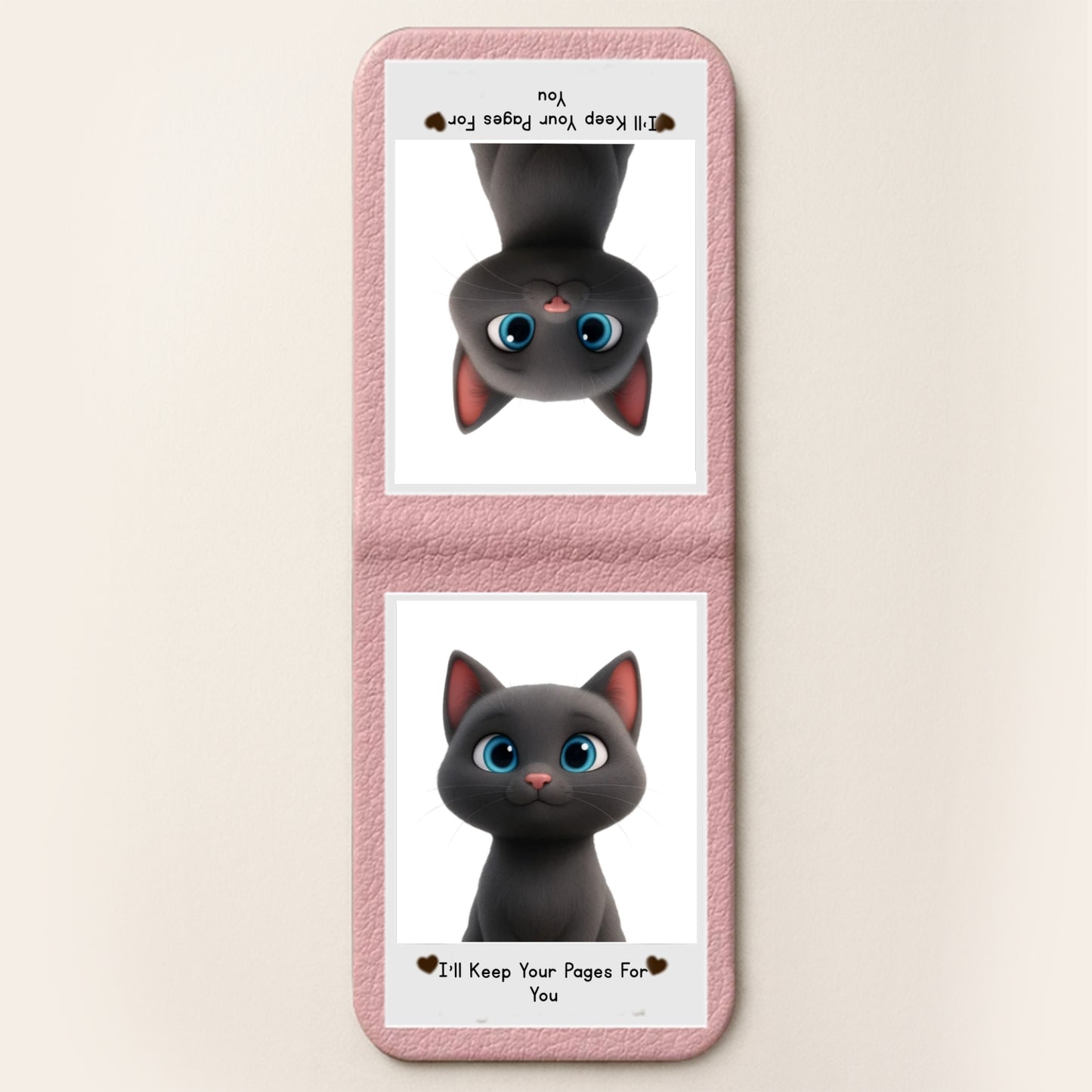 Custom Leather Magnetic Bookmark with Photo – Personalized “I’ll Keep Your Pages for You” Design