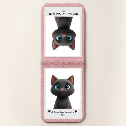 Custom Leather Magnetic Bookmark with Photo – Personalized “I’ll Keep Your Pages for You” Design