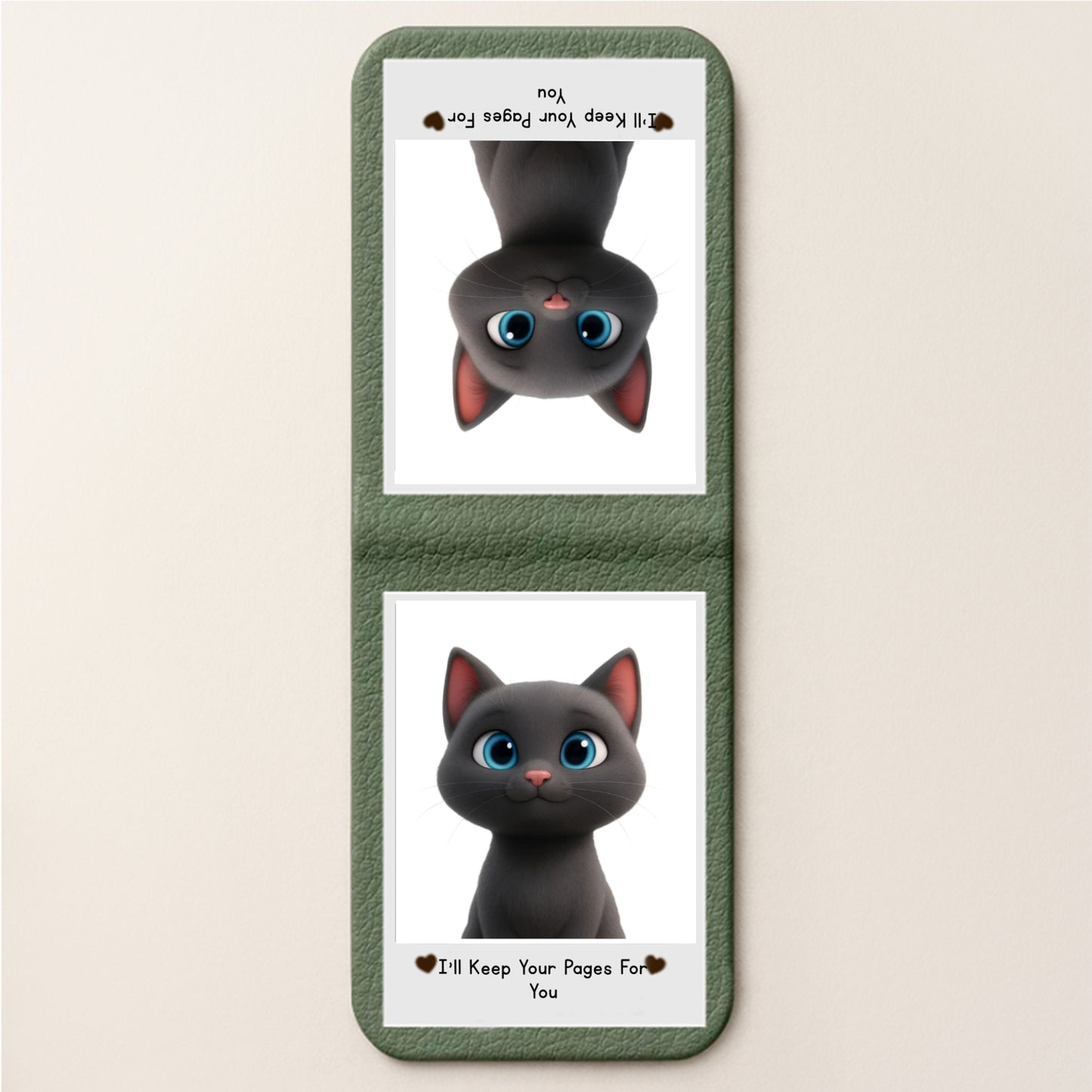 Custom Leather Magnetic Bookmark with Photo – Personalized “I’ll Keep Your Pages for You” Design