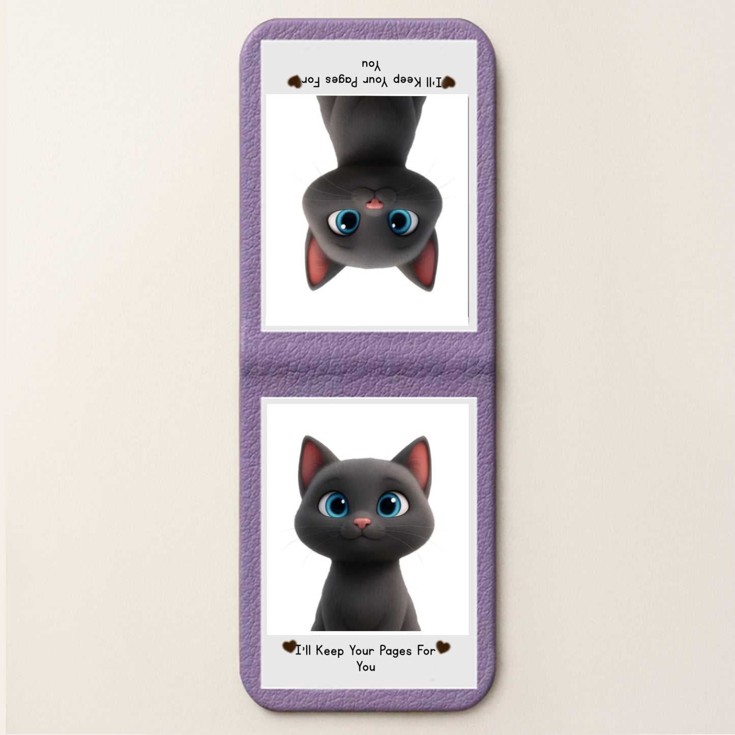 Custom Leather Magnetic Bookmark with Photo – Personalized “I’ll Keep Your Pages for You” Design