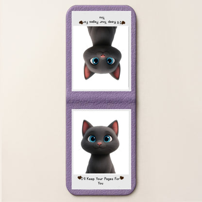 Custom Leather Magnetic Bookmark with Photo – Personalized “I’ll Keep Your Pages for You” Design