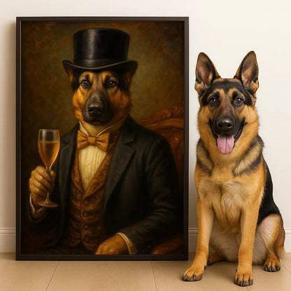 Custom Pet Portrait Vertical Poster – Personalized Gift for Dog & Cat Lovers, Pet Parents – Fine Pet, Finer Style - Poster/Canvas