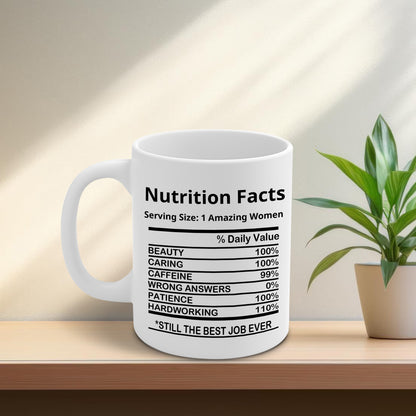 Custom Hubby and Wifey Ceramic Mugs –  Personalized Funny Nutrition Facts Coffee Cup Gift for Couples