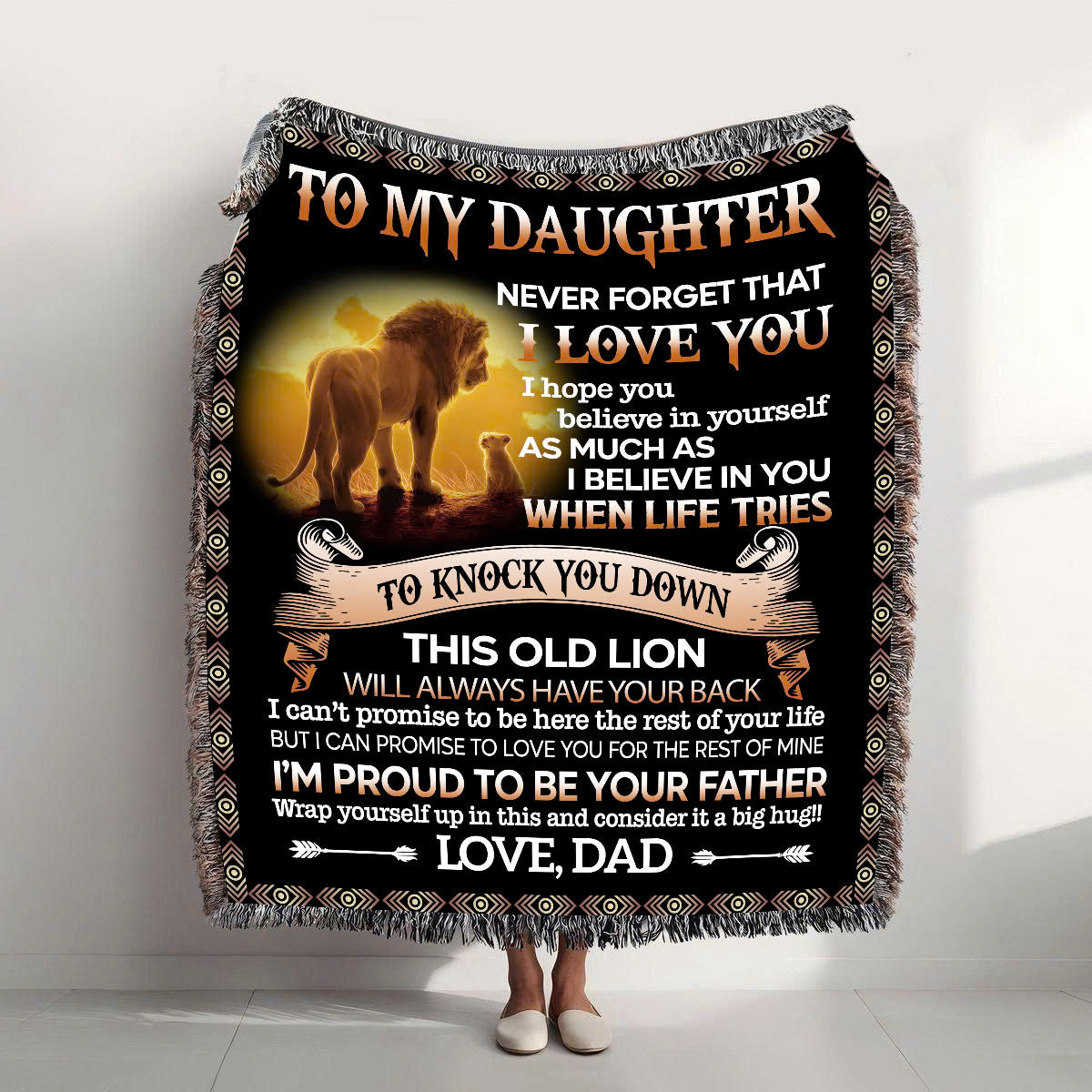 To My Daughter Fleece and Flannel Blanket