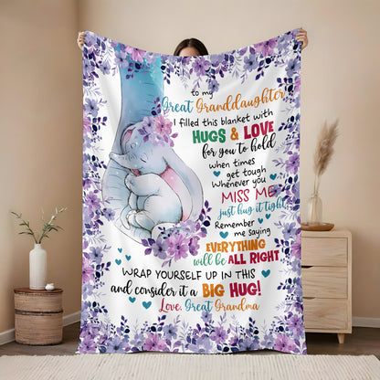 To My Granddaughter Fleece Blanket
